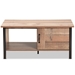 Baxton Studio Vaughan Modern and Contemporary Two-Tone Rustic Oak Brown and Black Finished Wood Coffee Table - BSOSM-CT9058-Yosemile Oak-CT