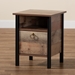 Baxton Studio Vaughan Modern and Contemporary Two-Tone Rustic Oak Brown and Black Finished Wood Nightstand - BSOSM-NS3840-Yosemile Oak-NS