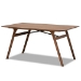 Baxton Studio Tara Mid-Century Modern Light Grey Fabric Upholstered and Walnut Brown Finished Wood 7-Piece Dining Set - BSORDC714-Light Grey/Walnut-7PC Dining Set