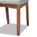 Baxton Studio Tara Mid-Century Modern Light Grey Fabric Upholstered and Walnut Brown Finished Wood 7-Piece Dining Set - BSORDC714-Light Grey/Walnut-7PC Dining Set