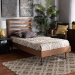 Baxton Studio Ryo Mid-Century Modern Transitional Walnut Brown Finished Wood Twin Size Platform Bed - BSORyo-Ash Walnut-Twin