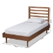 Baxton Studio Ryo Mid-Century Modern Transitional Walnut Brown Finished Wood Twin Size Platform Bed - BSORyo-Ash Walnut-Twin