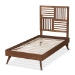 Baxton Studio Gemma Mid-Century Modern Transitional Walnut Brown Finished Wood Twin Size Platform Bed - BSOGemma-Ash Walnut-Twin