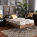Baxton Studio Gemma Mid-Century Modern Transitional Walnut Brown Finished Wood Twin Size Platform Bed - BSOGemma-Ash Walnut-Twin