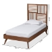 Baxton Studio Gemma Mid-Century Modern Transitional Walnut Brown Finished Wood Twin Size Platform Bed - BSOGemma-Ash Walnut-Twin