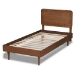 Baxton Studio Gisa Mid-Century Modern Transitional Walnut Brown Finished Wood Twin Size Platform Bed - BSOGisa-Ash Walnut-Twin