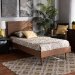 Baxton Studio Gisa Mid-Century Modern Transitional Walnut Brown Finished Wood Twin Size Platform Bed - BSOGisa-Ash Walnut-Twin