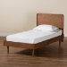 Baxton Studio Gisa Mid-Century Modern Transitional Walnut Brown Finished Wood Twin Size Platform Bed - BSOGisa-Ash Walnut-Twin