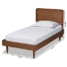 Baxton Studio Gisa Mid-Century Modern Transitional Walnut Brown Finished Wood Twin Size Platform Bed - BSOGisa-Ash Walnut-Twin
