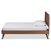 Baxton Studio Leola Mid-Century Modern Transitional Walnut Brown Finished Wood Twin Size Platform Bed - BSOLeola-Ash Walnut-Twin