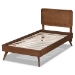 Baxton Studio Leola Mid-Century Modern Transitional Walnut Brown Finished Wood Twin Size Platform Bed - BSOLeola-Ash Walnut-Twin