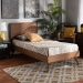 Baxton Studio Leola Mid-Century Modern Transitional Walnut Brown Finished Wood Twin Size Platform Bed - BSOLeola-Ash Walnut-Twin