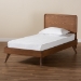 Baxton Studio Leola Mid-Century Modern Transitional Walnut Brown Finished Wood Twin Size Platform Bed - BSOLeola-Ash Walnut-Twin