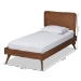 Baxton Studio Leola Mid-Century Modern Transitional Walnut Brown Finished Wood Twin Size Platform Bed - BSOLeola-Ash Walnut-Twin