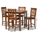 Baxton Studio Caron Modern and Contemporary Walnut Brown Finished Wood 5-Piece Pub Set - BSORH317P-Walnut-5PC Pub Set