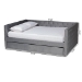 Baxton Studio Larkin Modern and Contemporary Grey Velvet Fabric Upholstered Queen Size Daybed with Trundle - BSOCF9227-Silver Grey Velvet-Daybed-Q/T