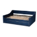 Baxton Studio Raphael Modern and Contemporary Navy Blue Velvet Fabric Upholstered Queen Size Daybed with Trundle - BSOCF9228 -Navy Blue Velvet-Daybed-Q/T