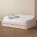 Baxton Studio Raphael Modern and Contemporary Pink Velvet Fabric Upholstered Full Size Daybed with Trundle - BSOCF9228 -Pink Velvet-Daybed-F/T