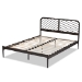 Baxton Studio Dora Modern and Contemporary Industrial Black Bronze Metal Queen Size Platform Bed - BSOTS-Dora-Black-Queen