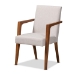 Baxton Studio Glenda Mid-Century Modern Greyish Beige Fabric Upholstered and Walnut Brown Finished Wood 7-Piece Dining Set - BSOBBT5267-Greyish Beige/Walnut-7PC Dining Set