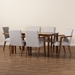 Baxton Studio Glenda Mid-Century Modern Greyish Beige Fabric Upholstered and Walnut Brown Finished Wood 7-Piece Dining Set - BSOBBT5267-Greyish Beige/Walnut-7PC Dining Set