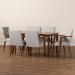 Baxton Studio Glenda Mid-Century Modern Greyish Beige Fabric Upholstered and Walnut Brown Finished Wood 7-Piece Dining Set - BSOBBT5267-Greyish Beige/Walnut-7PC Dining Set