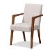 Baxton Studio Glenda Mid-Century Modern Greyish Beige Fabric Upholstered and Walnut Brown Finished Wood 5-Piece Dining Set - BSOBBT5267-Greyish Beige/Walnut-5PC Dining Set