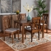 Baxton Studio Cherese Modern and Contemporary Grey Fabric Upholstered and Walnut Brown Finished 5-Piece Wood Dining Set - BSORH334C-Grey/Walnut-5PC Dining Set