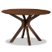 Baxton Studio Mila Modern and Contemporary Grey Fabric Upholstered and Walnut Brown Finished Wood 7-Piece Dining Set - BSOMila-Grey/Walnut-7PC Dining Set