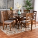 Baxton Studio Mila Modern and Contemporary Grey Fabric Upholstered and Walnut Brown Finished Wood 7-Piece Dining Set - BSOMila-Grey/Walnut-7PC Dining Set