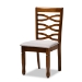 Baxton Studio Lanier Modern and Contemporary Grey Fabric Upholstered and Walnut Brown Finished Wood 5-Piece Dining Set - BSORH318C-Grey/Walnut-5PC Dining Set