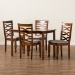Baxton Studio Lanier Modern and Contemporary Grey Fabric Upholstered and Walnut Brown Finished Wood 5-Piece Dining Set - BSORH318C-Grey/Walnut-5PC Dining Set