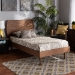 Baxton Studio Yori Mid-Century Modern Walnut Brown Finished Wood Twin Size Platform Bed - BSOYori-Ash Walnut-Twin