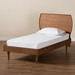 Baxton Studio Yori Mid-Century Modern Walnut Brown Finished Wood Twin Size Platform Bed - BSOYori-Ash Walnut-Twin