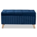 Baxton Studio Hanley Modern and Contemporary Navy Blue Velvet Fabric Upholstered and Walnut Brown Finished Wood Storage Ottoman - BSOHY2A19B046S-Navy Blue Velvet-Otto