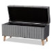 Baxton Studio Hanley Modern and Contemporary Grey Velvet Fabric Upholstered and Walnut Brown Finished Wood Storage Ottoman - BSOHY2A19B046S-Grey Velvet-Otto