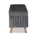 Baxton Studio Hanley Modern and Contemporary Grey Velvet Fabric Upholstered and Walnut Brown Finished Wood Storage Ottoman - BSOHY2A19B046S-Grey Velvet-Otto