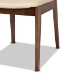 Baxton Studio Afton Mid-Century Modern Beige Faux Leather Upholstered and Walnut Brown Finished Wood 7-Piece Dining Set - BSORDC827-Beige/Walnut-7PC Dining Set