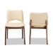 Baxton Studio Afton Mid-Century Modern Beige Faux Leather Upholstered and Walnut Brown Finished Wood 2-Piece Dining Chair Set - BSORDC827-Beige/Walnut-DC