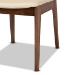 Baxton Studio Afton Mid-Century Modern Beige Faux Leather Upholstered and Walnut Brown Finished Wood 2-Piece Dining Chair Set - BSORDC827-Beige/Walnut-DC