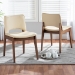 Baxton Studio Afton Mid-Century Modern Beige Faux Leather Upholstered and Walnut Brown Finished Wood 2-Piece Dining Chair Set - BSORDC827-Beige/Walnut-DC