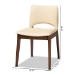 Baxton Studio Afton Mid-Century Modern Beige Faux Leather Upholstered and Walnut Brown Finished Wood 2-Piece Dining Chair Set - BSORDC827-Beige/Walnut-DC
