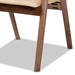 Baxton Studio Marcena Mid-Century Modern Beige Imitation Leather Upholstered and Walnut Brown Finished Wood 7-Piece Dining Set - BSORDC828-Beige/Walnut-7PC Dining Set