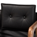 Baxton Studio Marcena Mid-Century Modern Black Imitation Leather Upholstered and Walnut Brown Finished Wood 7-Piece Dining Set - BSORDC828-Black/Walnut-7PC Dining Set