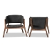 Baxton Studio Baron Mid-Century Modern Dark Grey Fabric Upholstered and Walnut Brown Finished Wood 2-Piece Living Room Accent Chair Set - BSORDC794S-AC-Dark Grey/Walnut-CC