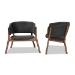 Baxton Studio Baron Mid-Century Modern Dark Grey Fabric Upholstered and Walnut Brown Finished Wood 2-Piece Living Room Accent Chair Set - BSORDC794S-AC-Dark Grey/Walnut-CC