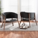 Baxton Studio Baron Mid-Century Modern Dark Grey Fabric Upholstered and Walnut Brown Finished Wood 2-Piece Living Room Accent Chair Set - BSORDC794S-AC-Dark Grey/Walnut-CC