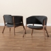 Baxton Studio Baron Mid-Century Modern Dark Grey Fabric Upholstered and Walnut Brown Finished Wood 2-Piece Living Room Accent Chair Set - BSORDC794S-AC-Dark Grey/Walnut-CC