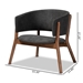 Baxton Studio Baron Mid-Century Modern Dark Grey Fabric Upholstered and Walnut Brown Finished Wood 2-Piece Living Room Accent Chair Set - BSORDC794S-AC-Dark Grey/Walnut-CC