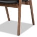 Baxton Studio Harland Mid-Century Modern Black Faux Leather Upholstered and Walnut Brown Finished Wood 7-Piece Dining Set - BSORDC809B-AC-Black/Walnut-7PC Dining Set